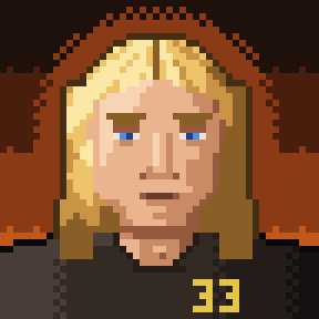 Pixel-art portrait of Oli